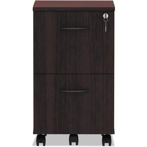 Alera Valencia Series - Mueble móvil con 2 cajones para archivos tamaño legal/estándar, acabado en caoba, 15,38 x 20 x 26,63 pulgadas - Product Image 4