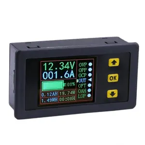 Multimeter Monitor Digital DC, Ammeter Arus Amp Power Watt 0-90V 100A Voltmeter, Pengukur Waktu Kapasitas Baterai