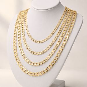สร้อยคอทอง 14K ชุบทองเหลืองแบบ Cuban Link Figaro มีหลายขนาดและความยาวให้เลือกสำหรับทุกเพศ เหมาะสำหรับวันครบรอบ - Product Image 3