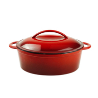Vente en gros usine : Cocotte ovale en fonte émaillée brillante antiadhésive, compatible lave-vaisselle, 30 cm, pour soupes et ragoûts