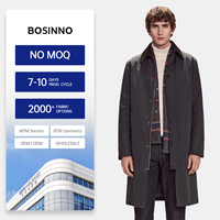 Trench-coat pour homme en mélange de polyester, style défilé, avec fermeture éclair sur le devant