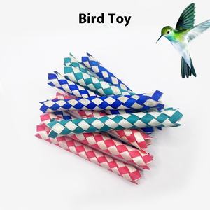 Vogel Kauw Speelgoed Chinese Vinger Trap Papegaai Knagen Geweven Hout Kleur Buis Voor Vogel Kooi Te Verlichten Verveling Accessoire Voor Huisdieren - Product Image 2