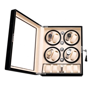 Đàn Piano Màu Đen Sơn Mài Tự Động Hộp Đồng Hồ <span class=keywords><strong>Winder</strong></span> Với Glass Top Bằng Gỗ Tổ Chức Bộ Sưu Tập Hiển Thị Cho Đồng Hồ Lưu Trữ - Product Image 5