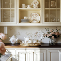 Meuble sous évier de cuisine modulaire en bois massif brun, design ouvert, armoire latérale complète, moderne, écologique, finition laquée, charnière, garantie 5 ans