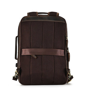 Dujiang Men's Genuine <b>Leather</b> <b>Backpack</b> Crazy Horse Brown 20L Business Travel Laptop Bag <b>Large</b> Capacity Soft Handle Solid Color - Product Image 5
