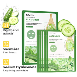 <span class=keywords><strong>Prix</strong></span> de gros Masque facial hydratant anti-rides Lifting au concombre de marque privée Masques faciaux personnalisés Drap de beauté - Product Image 4