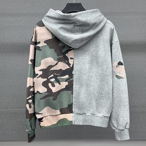 Sweat à capuche zippé surdimensionné en coton lourd 450 g/m², style streetwear OEM, broderie de logo personnalisée, motif camouflage - Product Image 2