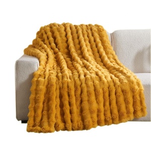 Mềm mại ấm áp mùa đông sang trọng xù xì lớn bong bóng thỏ Fluffy Faux lông ném chăn cho giường sofa văn phòng - Product Image 2