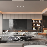 Meuble TV moderne pour salon - Meuble TV au sol élégant et tendance, personnalisable avec foyer électrique
