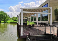 Auvent en alliage d'aluminium motorisé avec télécommande, pergola à lames orientables, gazebo, pavillon, protection solaire, imperméable, durable, anti-corrosion