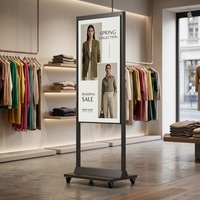 Écran publicitaire LCD double face haute luminosité de 49 pouces pour vitrine de magasin, à poser au sol