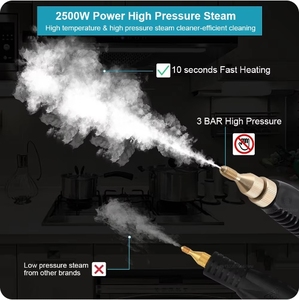 Limpiador a Vapor de Alta Presión, 2500W, Portátil, Alta Temperatura, para Hogar, Cocina, Auto, 3.0 Bar, 1.2L - Product Image 5