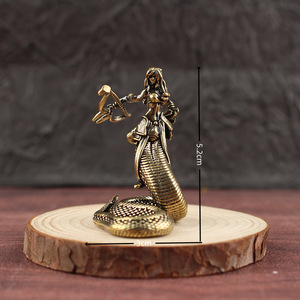 Figura de Medusa de Latón, Bañada en Oro, Serpiente 3D, Adorno de Escritorio para Decoración del Hogar - Product Image 4