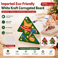 Griffoir pour chat en carton ondulé en forme de sapin de Noël avec piste à balles et clochette, sans assemblage, tapis de griffage résistant à l'usure, jouet pour chaton d'intérieur