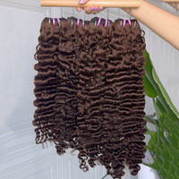 Mèches de cheveux humains bruts indiens bouclés, cuticules alignées, super double drawn, sans nœuds, sans perte, mèches ondulées vietnamiennes et cambodgiennes