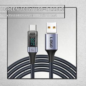 Cable de Carga Rápida USB-A a Tipo-C de 100W y 6A con Malla de Nailon para Teléfono Móvil - Product Image 2