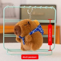 Pendentif poupée en peluche de 4 pouces, porte-clés Capybara mignon, dessin animé, rembourré en coton PP, ornements mignons pour animaux de compagnie, cadeau pour enfants de 5 à 7 ans