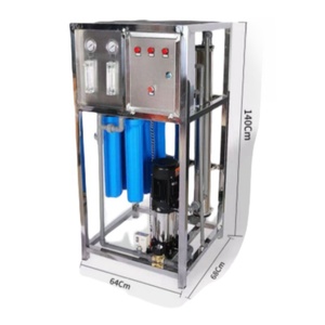 Système commercial de traitement d'eau pure par osmose inverse, en acier inoxydable, avec pompe de filtration contrôlée par PLC et réservoir sous pression 100L/heure - Product Image 3