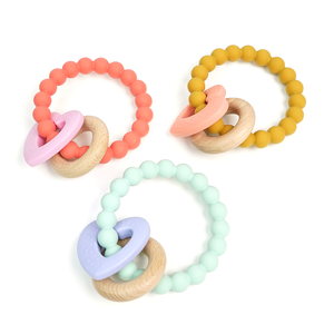 Sản phẩm mới Silicone mọc răng tái sinh bé mềm Vòng Hạt Vòng đeo tay đồ chơi với trái tim và vòng vòng Vòng teethers - Product Image 2