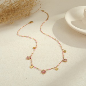 MW 18K Vergoldete Halskette mit Diamanten Besetzt, Magische Farbe, Handgefertigte Kleine Liebes-Halsketten für Frauen aus Edelstahl - Product Image 4
