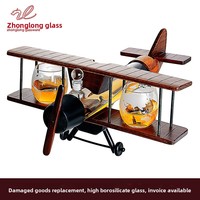 Bouteilles de vin en verre créatives en stock, carafes en forme d'avion, bouteilles de vin en verre de forme spéciale pour infusion