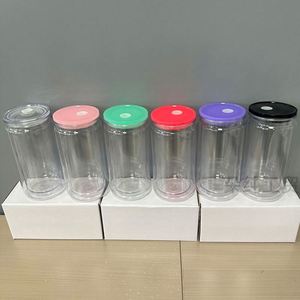 Hot bán 16oz rõ ràng đôi tường thăng hoa Glass <span class=keywords><strong>UV</strong></span> bọc nhựa Quả cầu tuyết lọ thủy tinh với pre-khoan lỗ Stopper nắp màu - Product Image 4