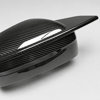 Coque de rétroviseur automobile en fibre de carbone sergé brillant moulée sur mesure OEM avec garniture étendue et supports à clipser