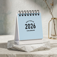 Calendrier de bureau en papier personnalisé avec option de cadre photo, planificateur mensuel, impression OEM pour usage professionnel