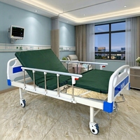 Lit d'hôpital manuel à 2 manivelles, direct usine, avec barrières latérales en ABS et roulettes silencieuses pour maisons de retraite et salles d'hôpital Y