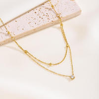 Collier ras de cou tendance en forme de fleur en acier inoxydable plaqué or 18 carats |   Hypoallergénique, imperméable, design classique pour femmes