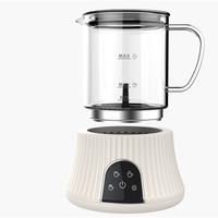 Mousseur à lait électrique 4-en-1 avec chauffe-lait chaud et froid, machine à faire des bulles, accessoire de café domestique