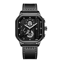 Montre-Bracelet Homme Hip-Hop 38 mm Mouvement à Quartz Nouveau Concept Sportif Créatif avec Boîtier en Alliage et Cadran en Verre