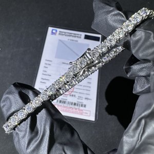 Fine Jewelry Lab Grown Diamond Tennis <strong>Bracelet</strong> 3MM <strong>Solid</strong> <strong>Silver</strong> Diamond Jewelry - Product Image 5