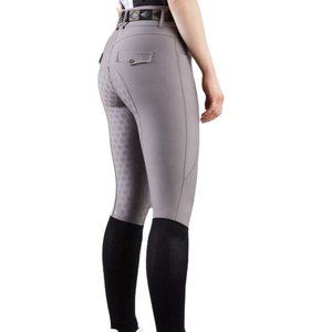 Culotte d'équitation pour femme de haute qualité, coupe skinny, avec empiècement intégral en silicone, poches, extensible 4 directions, pour l'entraînement et l'équitation - Product Image 1