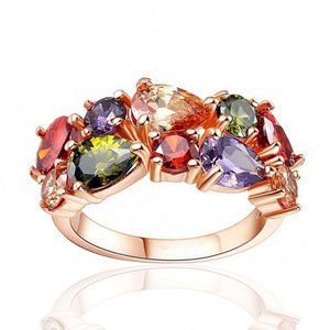 Rainbow Color Design Ring Colorful Style Finger Ring for Women - Product Image 2