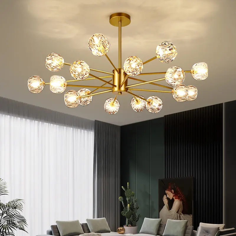 VVS di nuovo modo di disegno G9 di lusso soggiorno nordic ferro oro di vetro led lampadario moderno
