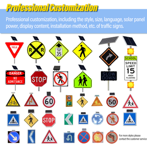 Gran oferta, señal de advertencia de tráfico intermitente de seguridad vial de calle <span class=keywords><strong>Led</strong></span> de alta visibilidad de energía Solar personalizada - Product Image 2