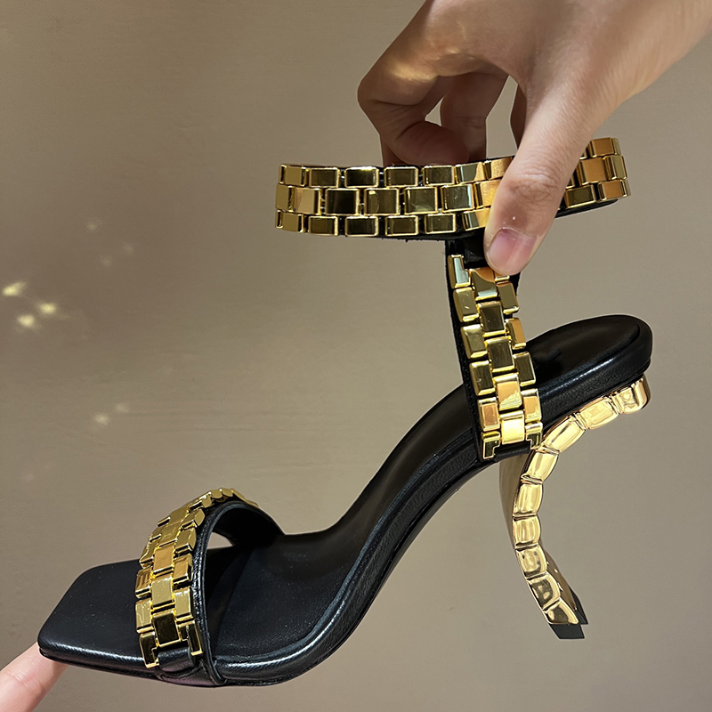 Сандалии женские на шпильке 10 см, Босоножки с открытым носком, роскошный дизайн, туфли