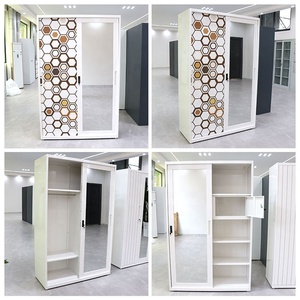 <span class=keywords><strong>Barato</strong></span> Knock Down Muebles de dormitorio Impresión Deslizante 2 Puertas Metal <span class=keywords><strong>Armario</strong></span> Almirah Acero Armarios <span class=keywords><strong>con</strong></span> cerradura - Product Image 5