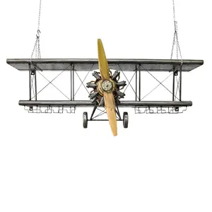 2,5 M casa decoración Vintage modelo de avión regalos adornos de hierro de aviones figuras vehículo avión en miniatura de vino Bar