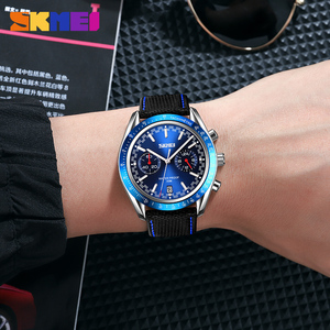 Nueva llegada Skmei <span class=keywords><strong>9292</strong></span> reloj de cuarzo logotipo personalizado hombres reloj de pulsera impermeable 30 metros correa de cuero deportivo - Product Image 6