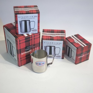 धातु 350 एमएल 600 एमएल स्टेनलेस स्टील मापने कॉफी स्टीमिंग पिचर कप एस्प्रेसो बरिस्ता जूग दूध पिचलर - Product Image 1