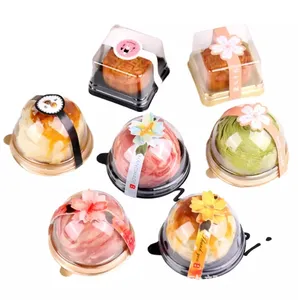 Kunststoff Kuppel Kuchen Mond Kuchen Box Eigelb Puff Container Verpackungs box Mini Kuchen Aufbewahrung sbox