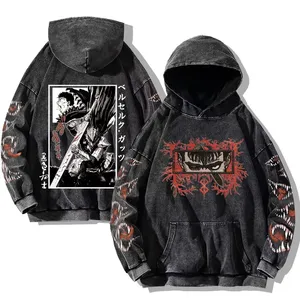 Mens <strong>Berserk</strong> Hoodies Heart Pattern 3D Printed Vintage Washed <strong>Hoodie</strong> Hip Hop Streetwear Cotton Sweatshirts Harajuku Casual Hooded - Product Image 4
