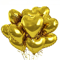 Fournitures en gros pour la Saint-Valentin, les mariages, les anniversaires, les fêtes, ballons en aluminium en forme de cœur de 18 pouces, ballons colorés en forme de cœur, décorations