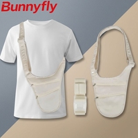 Sac bandoulière antivol Bunnyfly pour voyage, ceinture porte-monnaie discrète, mini sacoche de poitrine pour passeport, à porter sous les vêtements