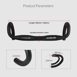 <span class=keywords><strong>Guidon</strong></span> <span class=keywords><strong>de</strong></span> <span class=keywords><strong>course</strong></span> monobloc en alliage d'aluminium courbé pour vélo <span class=keywords><strong>de</strong></span> route, conception externe à huit rayons, 25,4/31,8 mm rond/<span class=keywords><strong>plat</strong></span> - Product Image 1