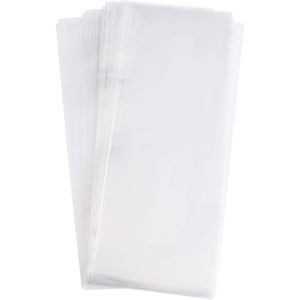 100 bolsas transparentes de celofán de 4x11 pulgadas con 7 lazos de colores variados para recuerdos de fiestas de cumpleaños y bodas - Product Image 3