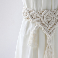 Boho macramé rideau embrasses bois perle guirlande avec glands rideau corde ferme décor frange rideaux accessoires pour chambre