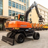 Chargeur forestier mobile sur roues 9T avec grappin pour excavatrice, idéal pour la gestion des déchets forestiers, agricoles et municipaux JINGGONG JG90Z